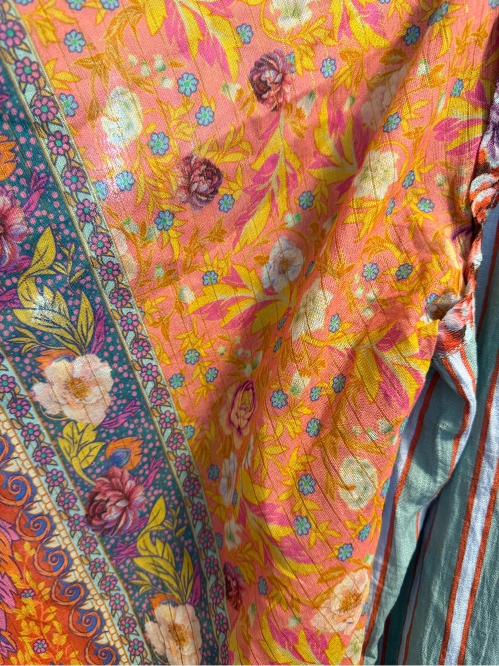Aratta Multicolor Striped & Floral Open Kimono Jacket - Picture 5 of 12